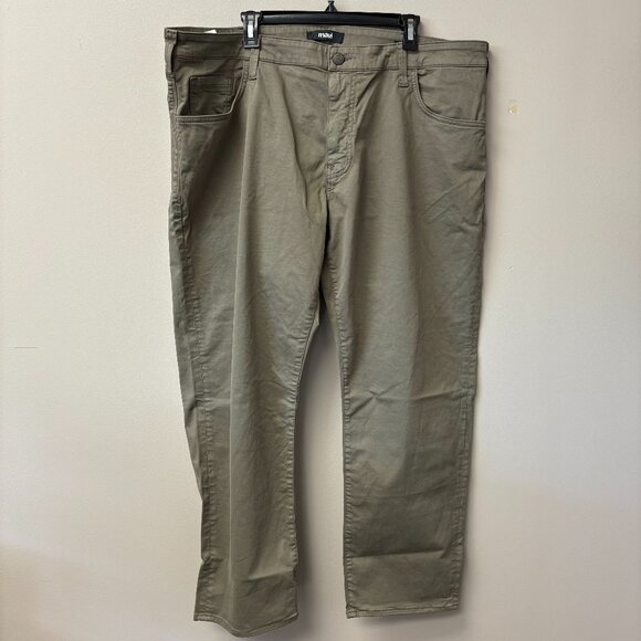 Mavi Jeans Mens Olive Green Matt Stretch Straight Leg Pants - Picture 1 of 6